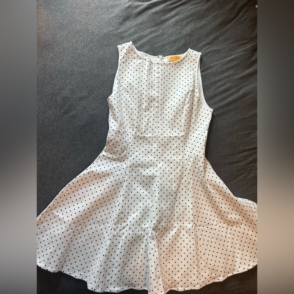 Flying Tomato White Dress with Black Polka Dots